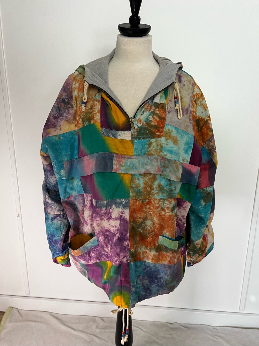 Jou Jou Multicolor Patchwork Tie-Dye Bomber Jacket